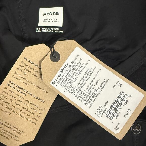 Prana Becksa Shortie One Piece Fitted Romper Built in Bra - Black Sz Medium $99 - Picture 7 of 8